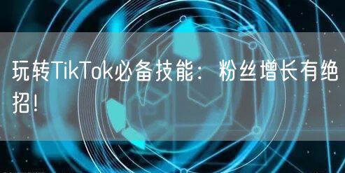 玩转TikTok必备技能：粉丝增长有绝招！