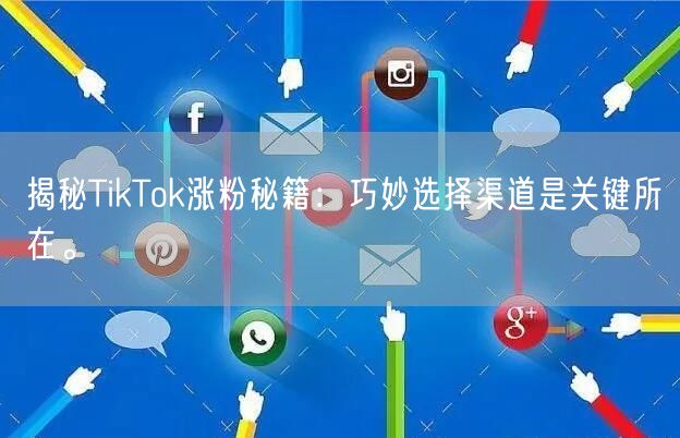 揭秘TikTok涨粉秘籍：巧妙选择渠道是关键所在。