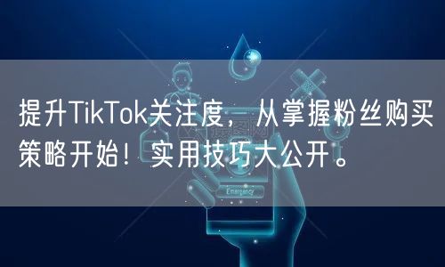 提升TikTok关注度，从掌握粉丝购买策略开始！实用技巧大公开。