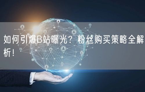 如何引爆B站曝光？粉丝购买策略全解析！