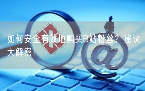 如何安全有效地购买B站粉丝？秘诀大解密！