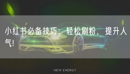 小红书必备技巧：轻松刷粉，提升人气!