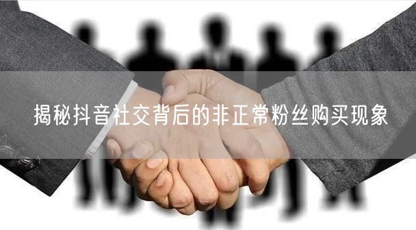 揭秘抖音社交背后的非正常粉丝购买现象