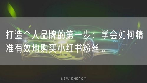 打造个人品牌的第一步：学会如何精准有效地购买小红书粉丝。