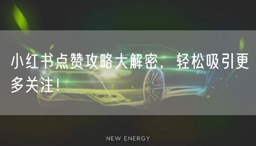 小红书点赞攻略大解密，轻松吸引更多关注！